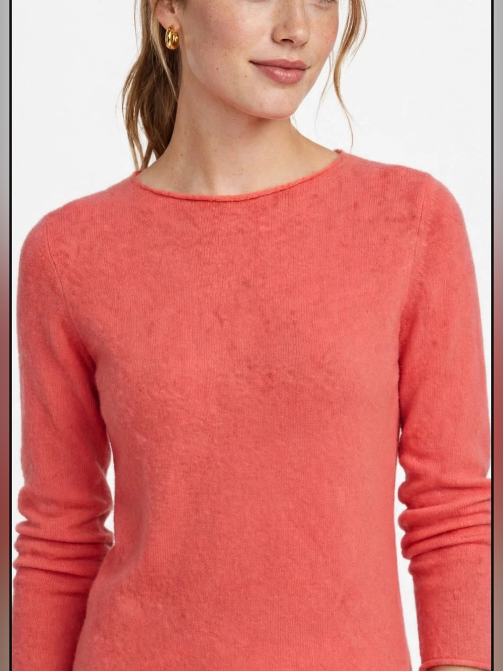 Adrienne Vittadini Coral Cashmere Crewneck